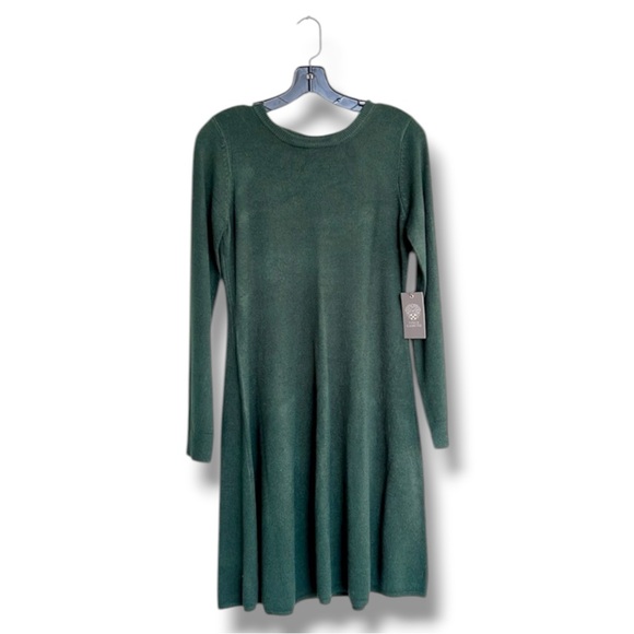 NWT Vince Camuto Bow Back Green Fit & Flare Sweater Dress Size Small - Picture 2 of 12